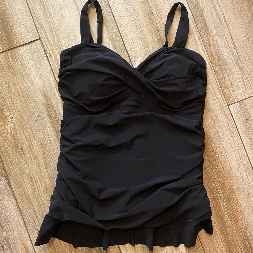 Lands End tankini, Black, Size 12